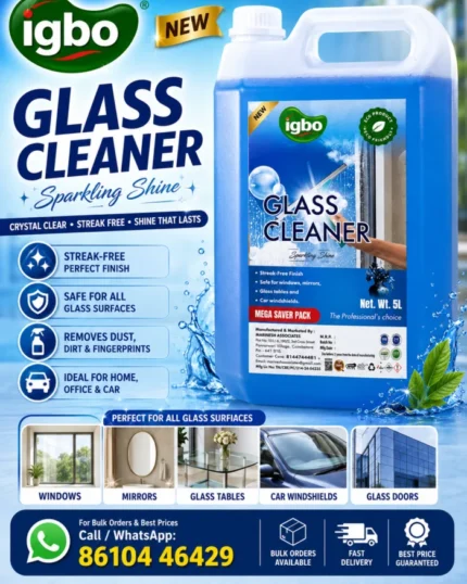 IGBO Glass Cleaner Spray Bottle for Streak-Free Glass, Mirror & Window Cleaning
